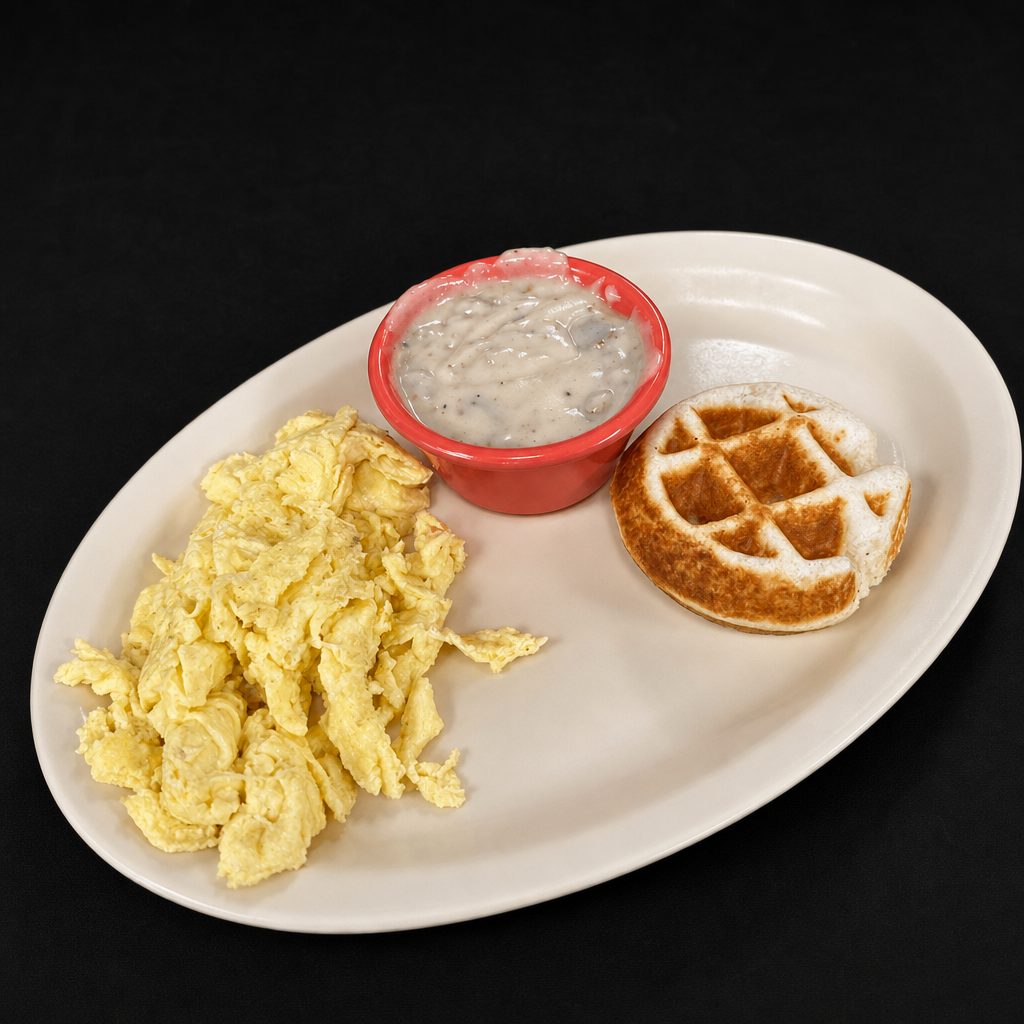 Silver Biscuits and Gravy with Eggs.