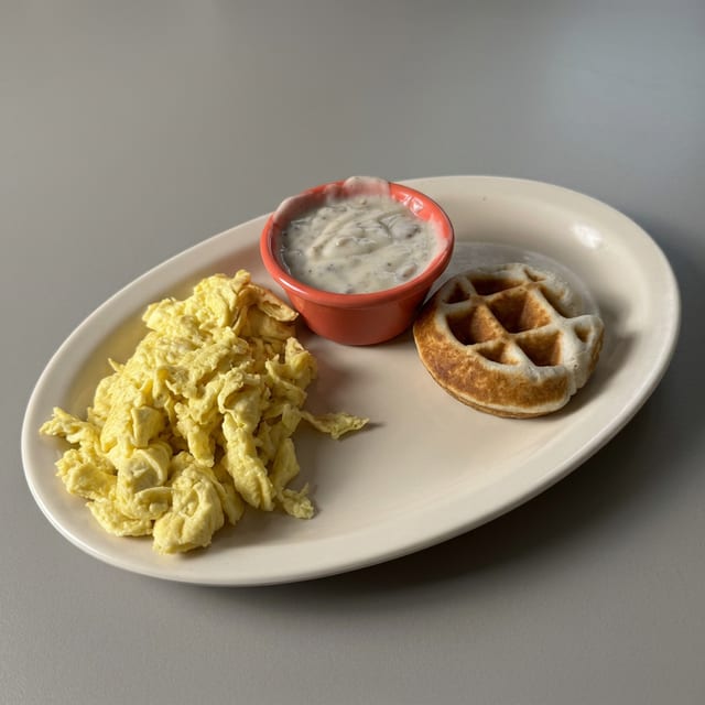 Silver Biscuits and Gravy with Eggs.