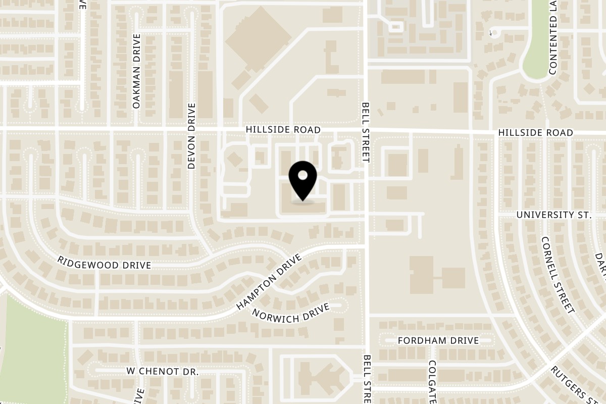 Map showing the location of Golden Waffle Company on 6017 Hillside Rd Suite 250 in Amarillo